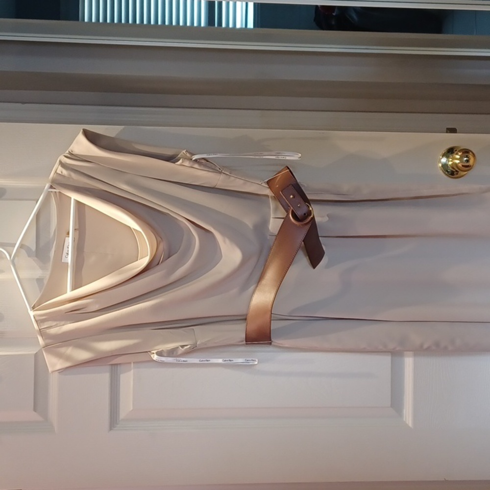 Calvin Klein tan dress